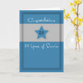 Jubileum blauw en grijs, 25 jaar kaart (Gele Bloem)