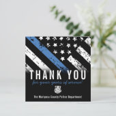 Jubileum blauwe lijn van politie bedankkaart (Staand voorkant)