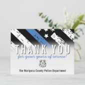 Jubileum blauwe lijn van politie bedankkaart (Staand voorkant)