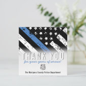 Jubileum blauwe lijn van politie bedankkaart (Staand voorkant)