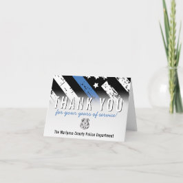 Jubileum blauwe lijn van politie bedankkaart