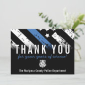 Jubileum blauwe lijn van politie bedankkaart (Staand voorkant)