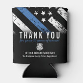 Jubileum blauwe lijn van politie blikjeskoeler (Achterkant)