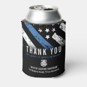 Jubileum blauwe lijn van politie blikjeskoeler (Blikje Achterkant)