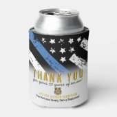 Jubileum blauwe lijn van politie blikjeskoeler (Blikje Voorkant)