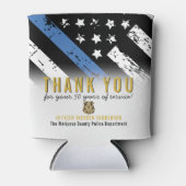 Jubileum blauwe lijn van politie blikjeskoeler (Voorkant)