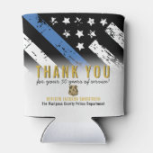 Jubileum blauwe lijn van politie blikjeskoeler (Achterkant)