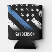 Jubileum blauwe lijn van politie blikjeskoeler (Achterkant)