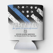 Jubileum blauwe lijn van politie blikjeskoeler (Achterkant)