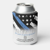 Jubileum blauwe lijn van politie blikjeskoeler (Blikje Achterkant)