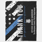 Jubileum blauwe lijn van politie fleece deken (Voorkant)