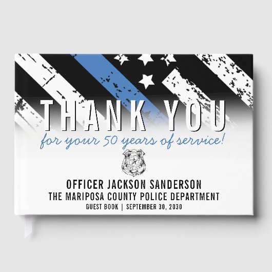 Jubileum blauwe lijn van politie gastenboek (Voorkant)