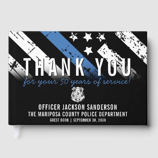 Jubileum blauwe lijn van politie gastenboek (Voorkant)