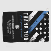 Jubileum blauwe lijn van politie golfhanddoek (Horizontaal)