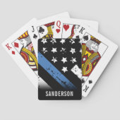 Jubileum blauwe lijn van politie pokerkaarten (Achterkant)