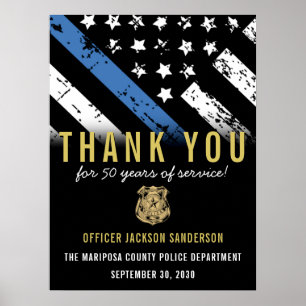 Jubileum blauwe lijn van politie poster