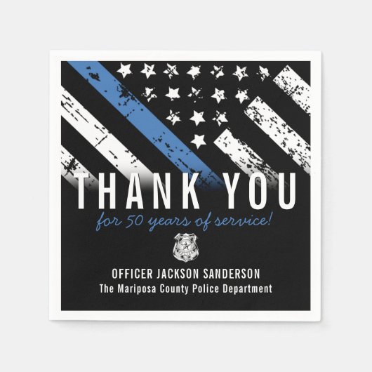 Jubileum blauwe lijn van politie servet (Voorkant)