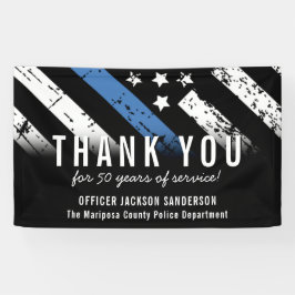 Jubileum blauwe lijn van politie spandoek