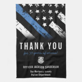 Jubileum blauwe lijn van politie theedoek (Verticaal)