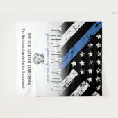 Jubileum blauwe lijn van politie wandkleed (Voorkant (horizontaal))