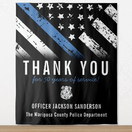 Jubileum blauwe lijn van politie wandkleed