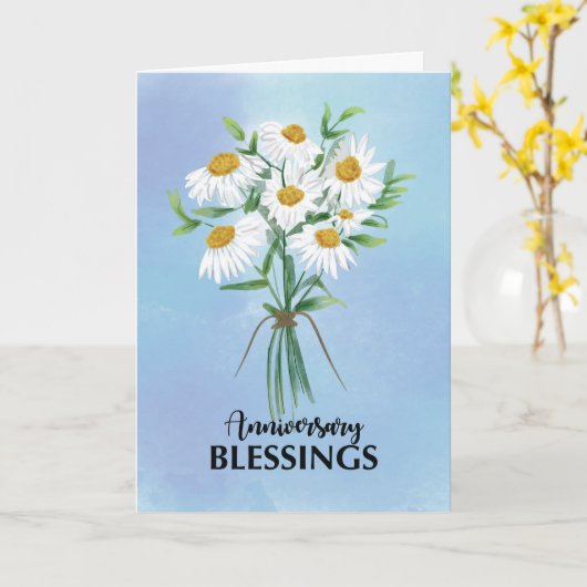 Jubileum Blessings Bouquet of Daisies Kaart (Gele Bloem)