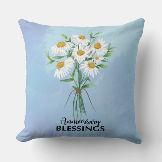 Jubileum Blessings Bouquet of Daisies Kussen (Voorkant)