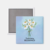 Jubileum Blessings Bouquet of Daisies Magneet (Voorkant / Achterkant)
