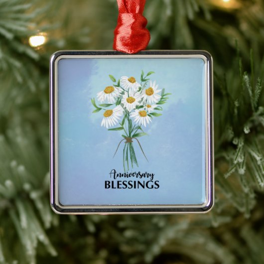 Jubileum Blessings Bouquet of Daisies Metalen Ornament (Boom)