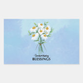 Jubileum Blessings Bouquet of Daisies Rechthoekige Sticker (Voorkant)