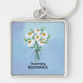 Jubileum Blessings Bouquet of Daisies Sleutelhanger (Voorkant)