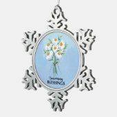 Jubileum Blessings Bouquet of Daisies Tin Sneeuwvlok Ornament (Rechts)