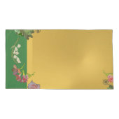 Jubileum Bloemen Groen/Gouden Kussensloop (Achterkant-Links)