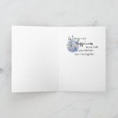 Jubileum bloemen op blauw kaart (Binnen)