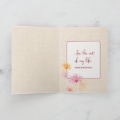 Jubileum bloemen op jute kaart (Binnen)