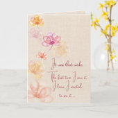 Jubileum bloemen op jute kaart (Gele Bloem)