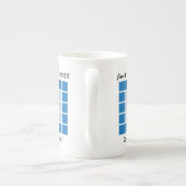 Jubileum Blue Geometric met naam Porselein Kop (Achterkant)