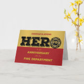 Jubileum brandweerman Hero werknemer Kaart (Gele Bloem)