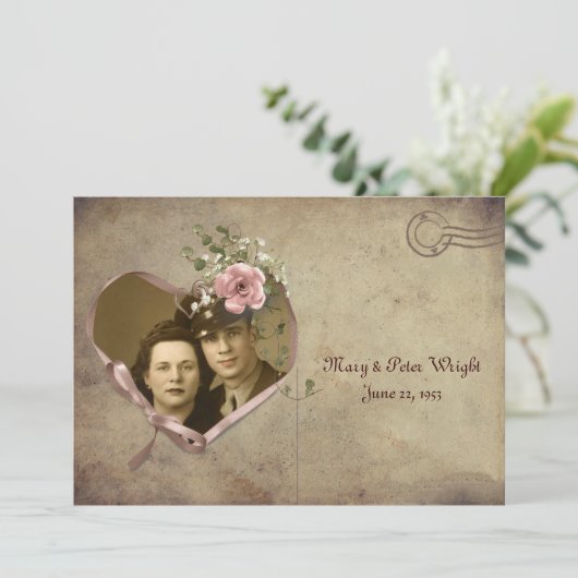 Jubileum Briefkaart - Uitnodiging (Staand voorkant)