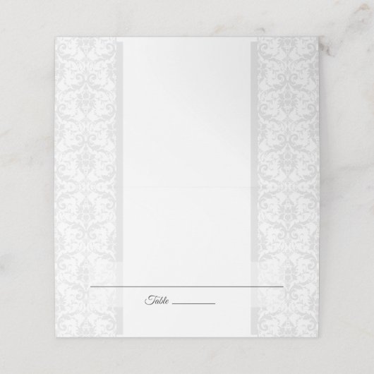 Jubileum, bruiloft, gelegenheid Damask aanpassen Plaatskaartje (Buitenkant ongevouwen)