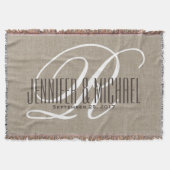 Jubileum/bruiloft Monogram  Rustic Deken (Voorkant)