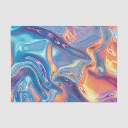 Jubileum Bruiloft Verjaardag Iriserend Metallic 5 Tissuepapier (Voorkant)