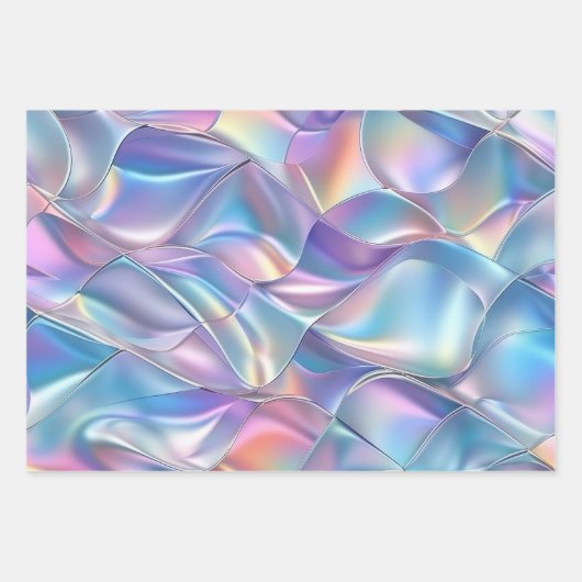 Jubileum Bruiloft Verjaardag Iriserend Metallic 6 Inpakpapier Vel (Voorkant 3)