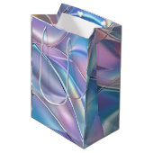 Jubileum Bruiloft Verjaardag Iriserend Metallic 6 Medium Cadeauzakje (Voorkant Gekanteld)