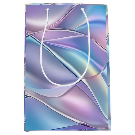 Jubileum Bruiloft Verjaardag Iriserend Metallic 6 Medium Cadeauzakje (Voorkant)