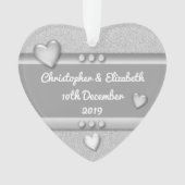 Jubileum cadeau 25 jaar met namen en datum ornament (voorkant)