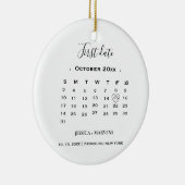 Jubileum Cadeaukalender Eerste Datum Kerstmis Keramisch Ornament (Rechts)