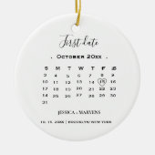 Jubileum Cadeaukalender Eerste Datum Kerstmis Keramisch Ornament (Voorkant)