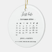 Jubileum Cadeaukalender Eerste Datum Kerstmis Keramisch Ornament (Links)