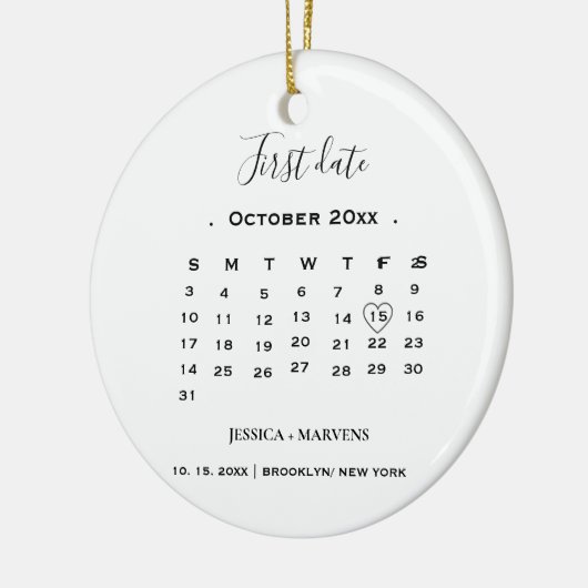 Jubileum Cadeaukalender Eerste Datum Kerstmis Keramisch Ornament (Links)